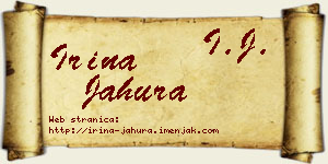 Irina Jahura vizit kartica